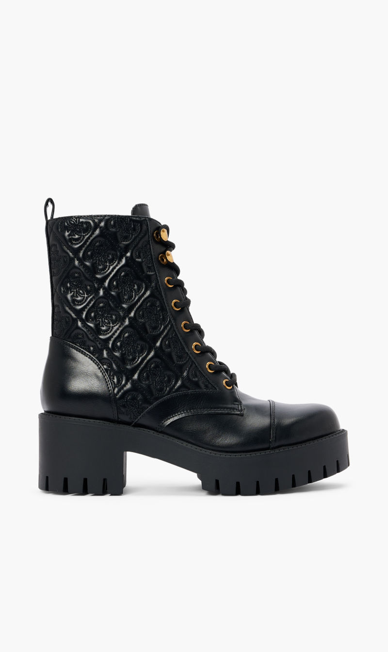 

Guess Black Waite 4g Debossed Boots for Women | The Deal Outlet