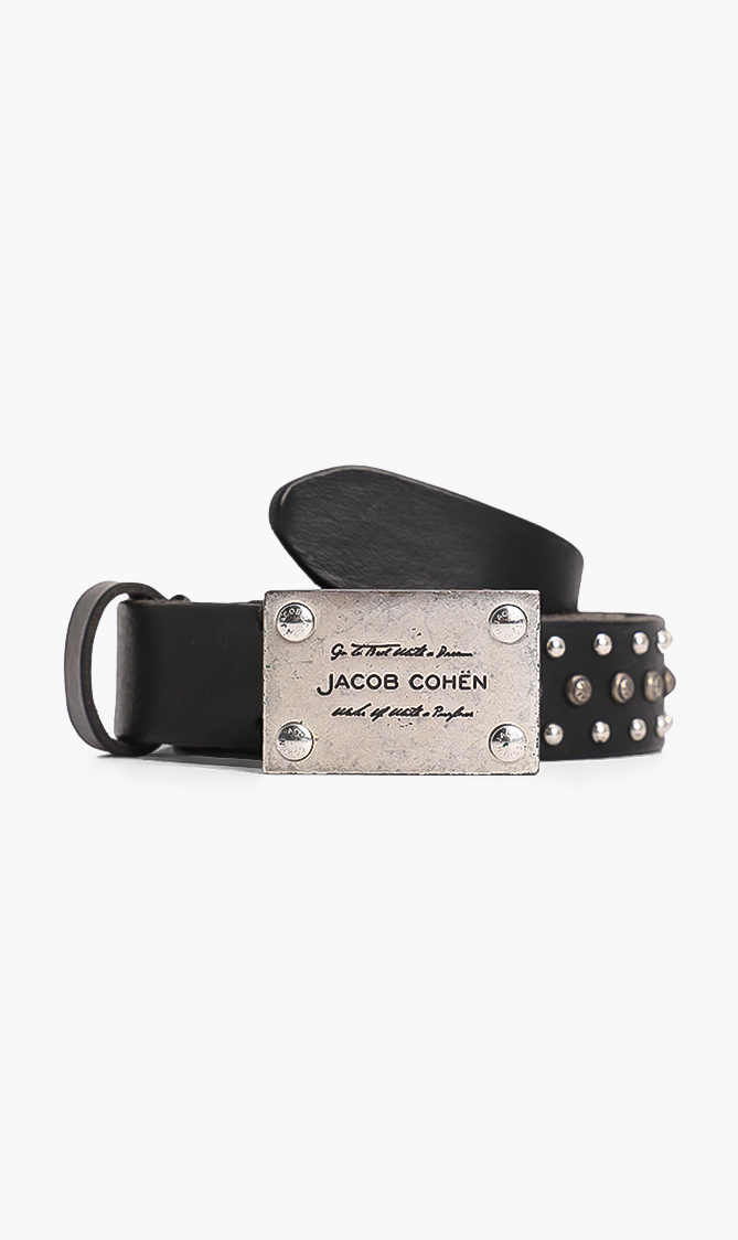 

Studs Leather Belt, Black