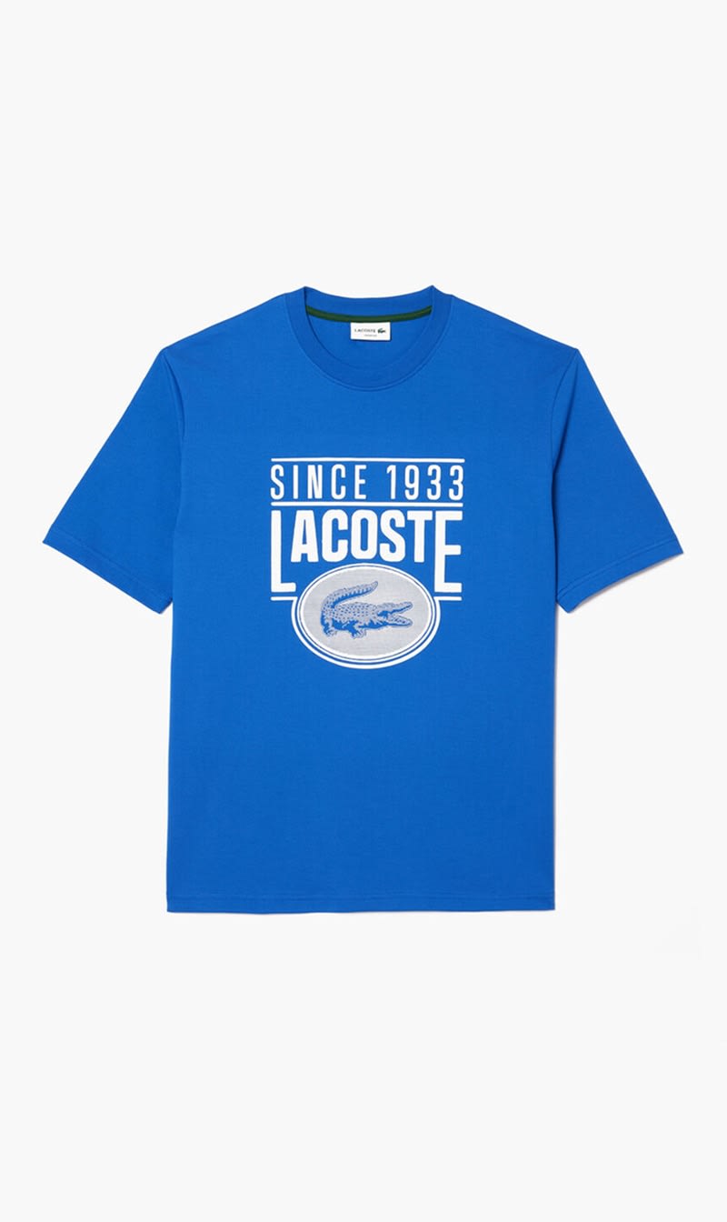 

Lacoste Blue Loose Fit Cotton Jersey Print T-shirt for Men | The Deal Outlet