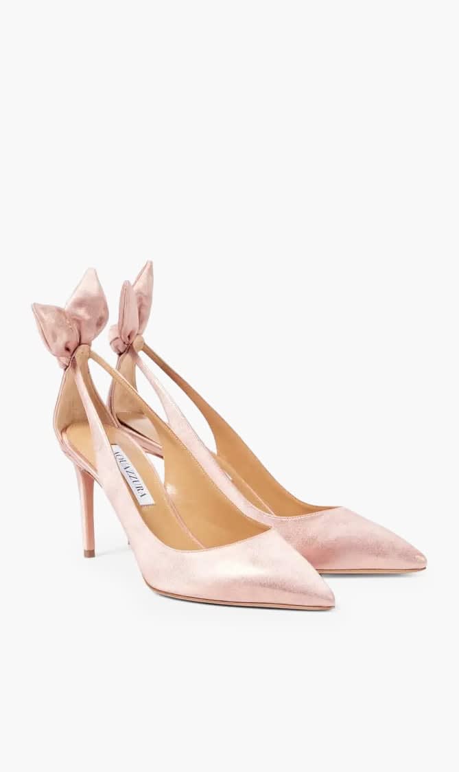 Aquazzura Firenze Red Bow Tie Pump 85 for Women