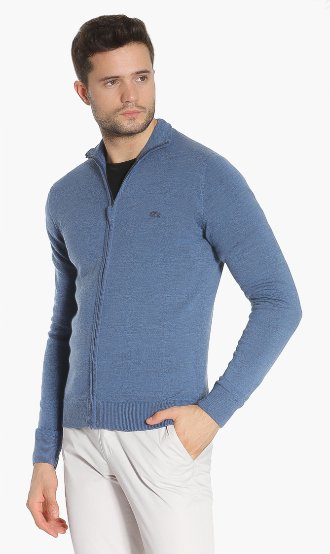 

Lacoste Stand-up Collar Wool Zippered Cardigan