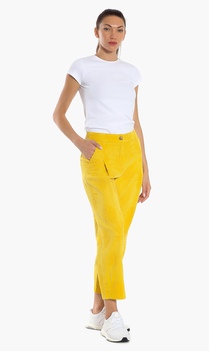 

Clara Jacquard Trouser, Yellow