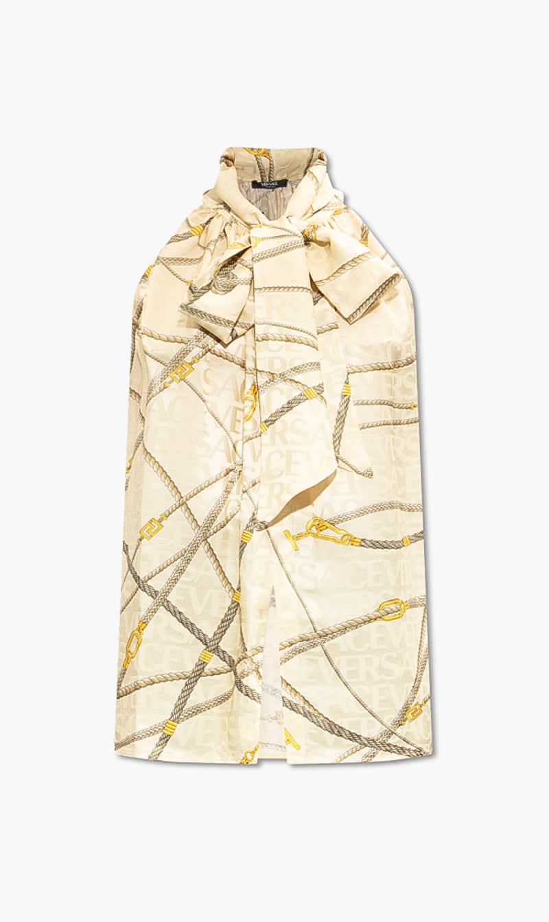 

Versace Gold Silk Top for Women | The Deal Outlet
