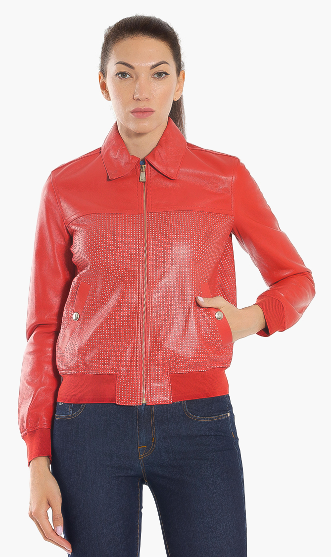 

Jacob Cohen Cut-out Leather Jacket