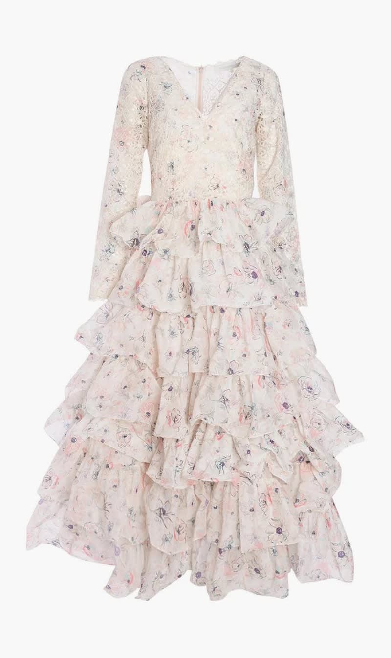 

Zimmermann Multi-color Tiered Ruffle Gown for Women | The Deal Outlet