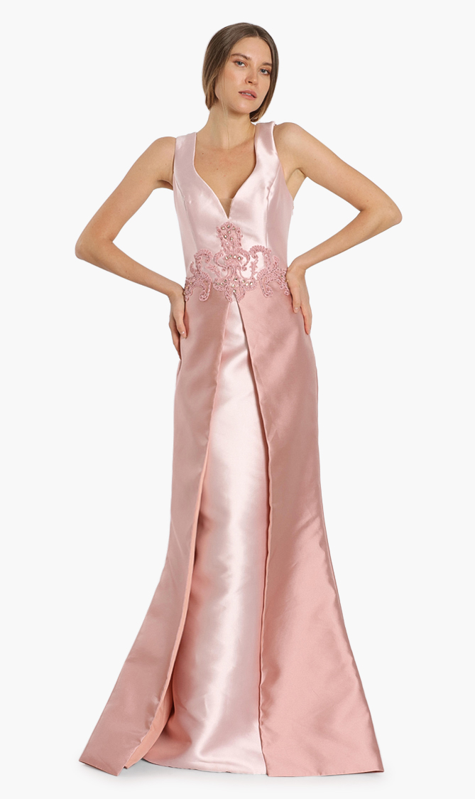 

Sleeveless Cape Gown, Pink