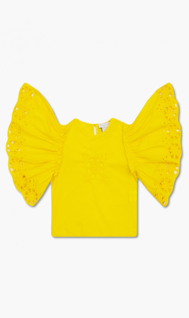 

Stella Mc Cartney Gold Openwork Top for Girls | The Deal Outlet