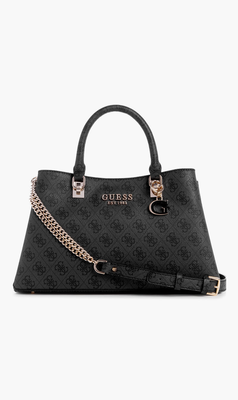 

Guess Black Eliette Logo Grlfrnd Satchel for Women | The Deal Outlet