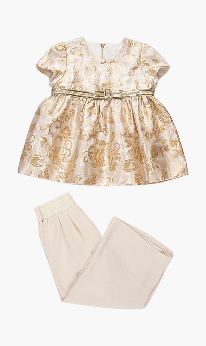 

Graci Jacquard Top And Culottes Set