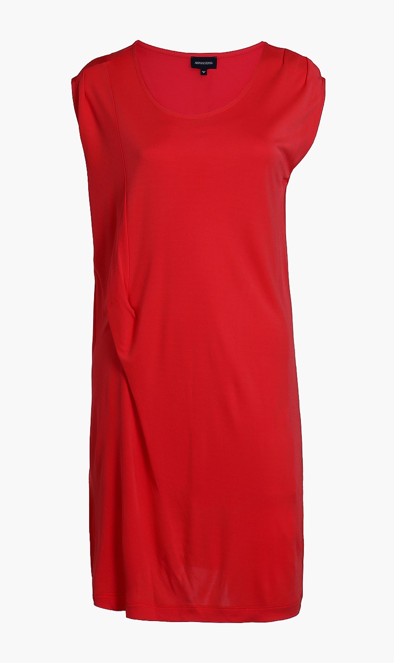 

Plain Solid Dress, Red