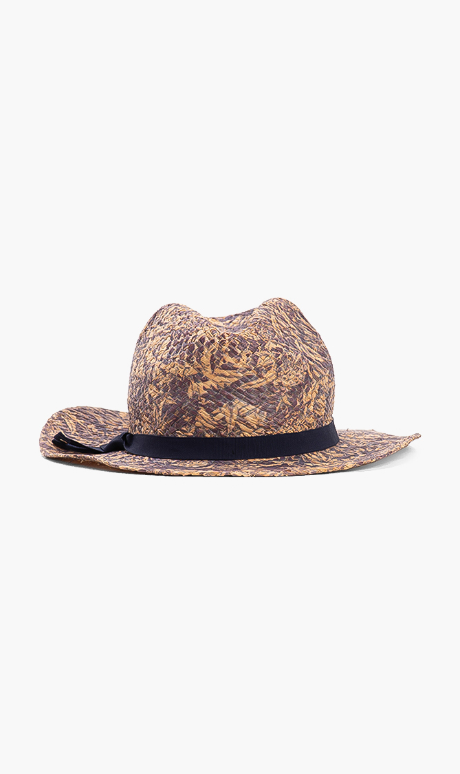 

Printed Panama Hat, Blue