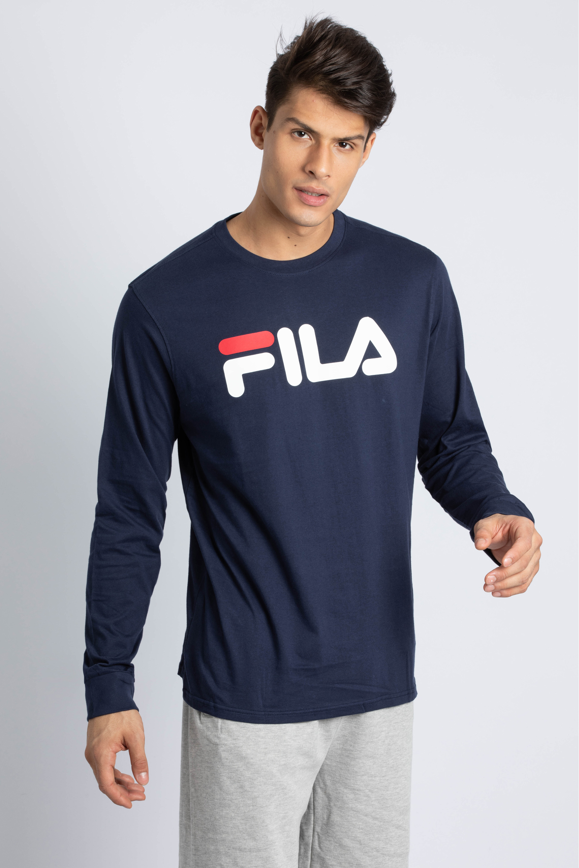 Fila Blue Graphic Long Sleeve T-shirt for Men | The Deal Outlet