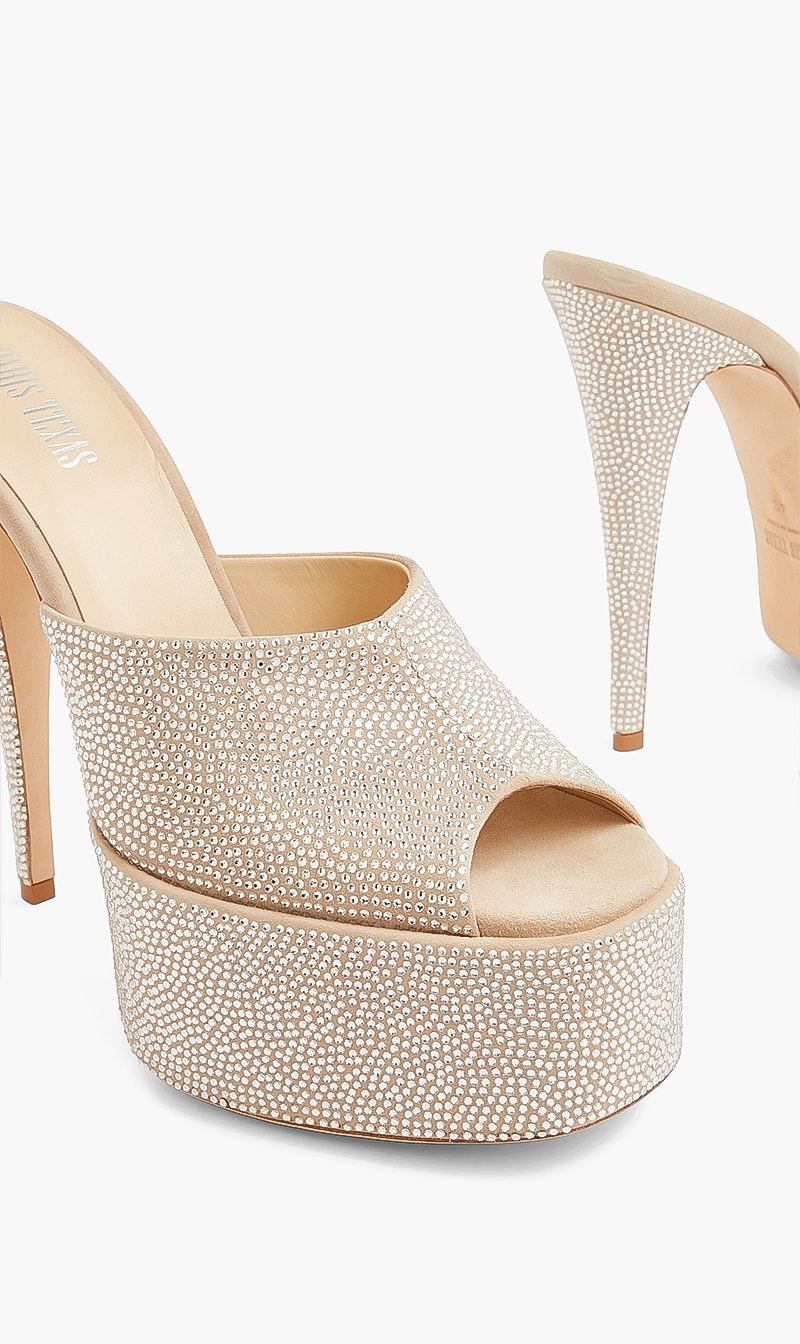 

Paris Texas Beige Holly Marina Mule for Women | The Deal Outlet