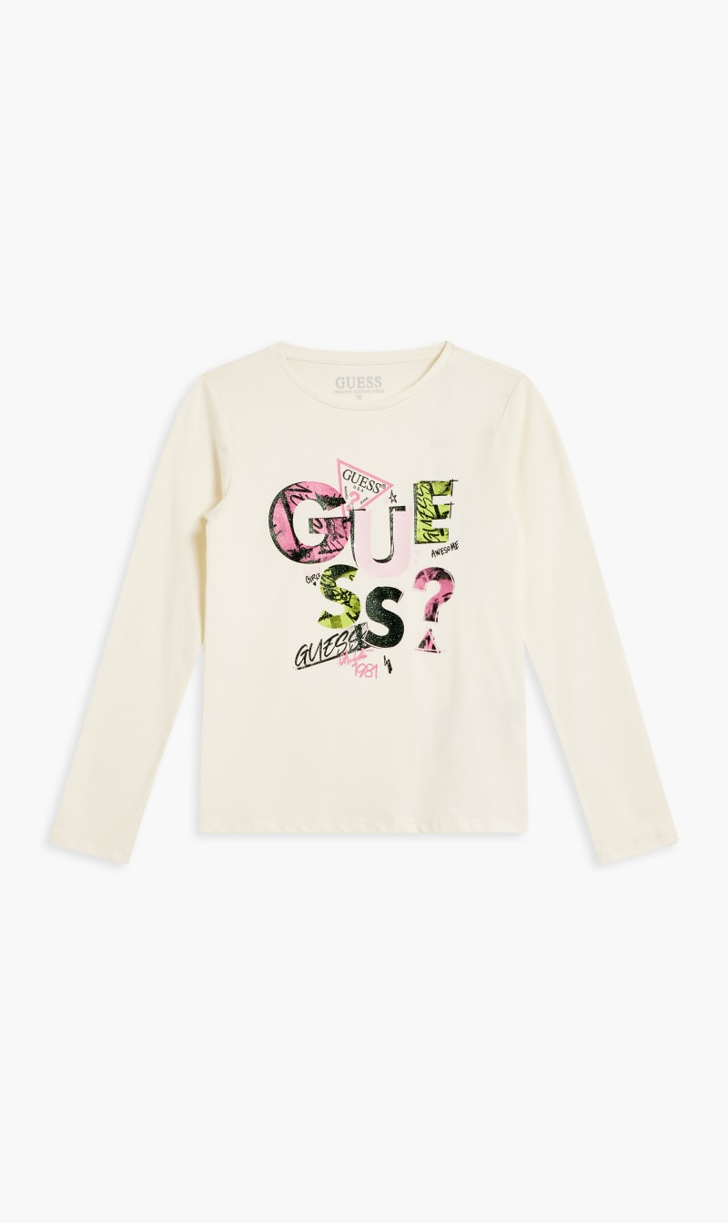 

Guess White Semi Organic Jersey T-shirt for Girls | The Deal Outlet