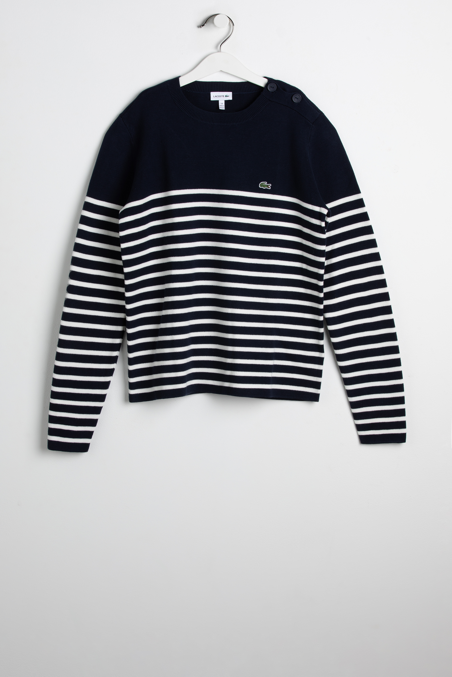 

Lacoste Crew Neck Striped Milano Cotton Sweater