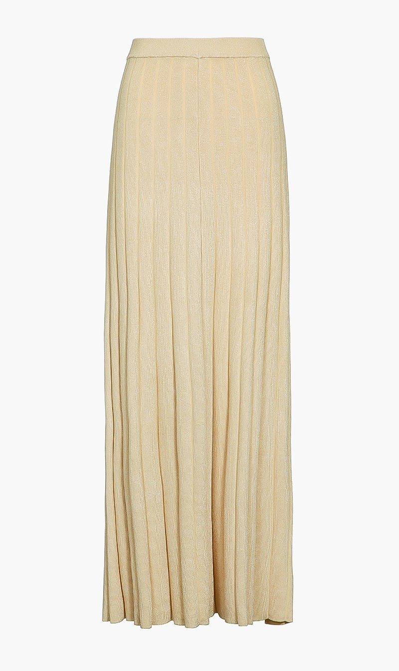 

Michael Kors Gold Metallic Ribbed Maxi Skirt for Women | The Deal Outlet