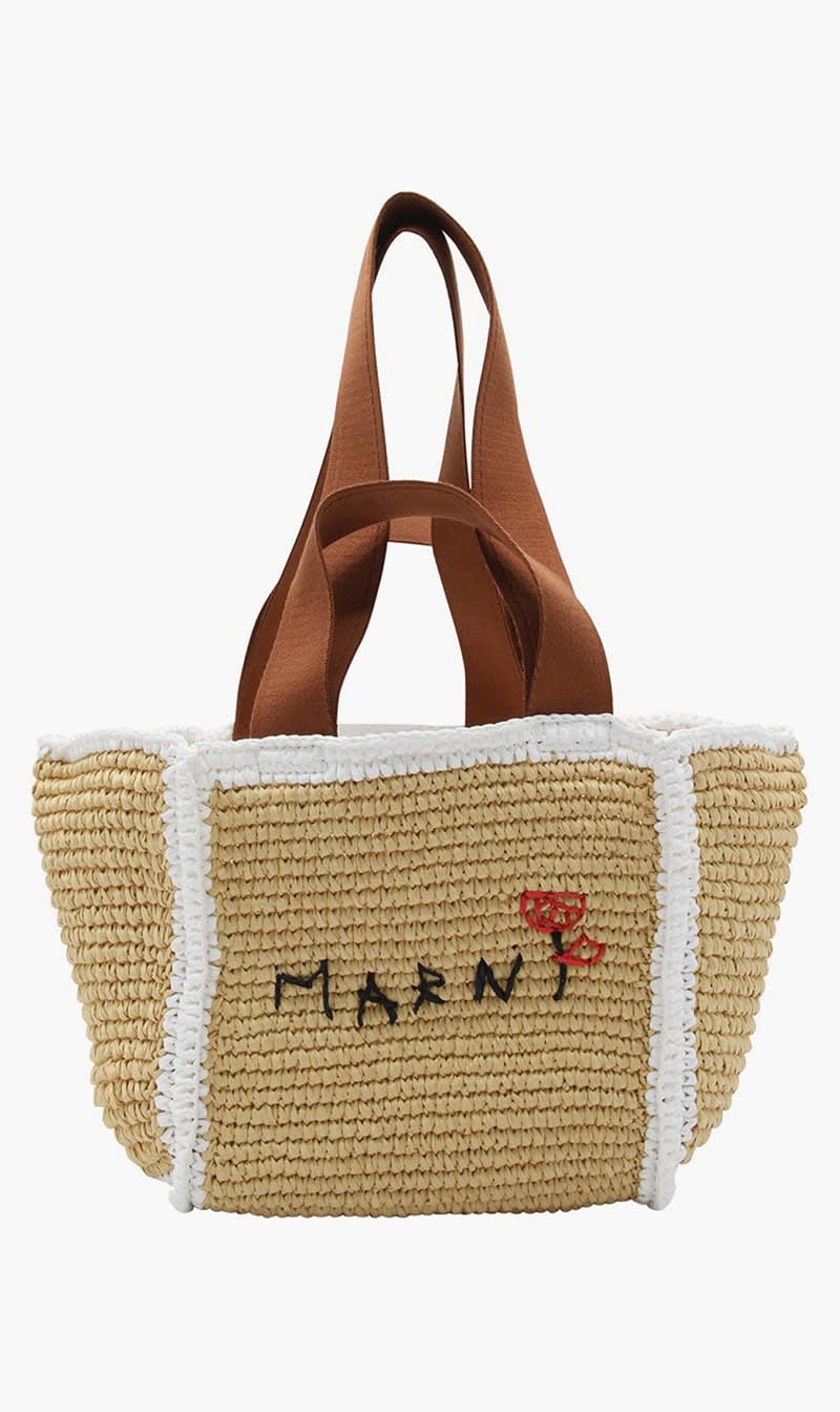 

Marni Brown Raffia Effect Macramé Knitted Sillo Shopping Bag for Women | The Deal Outlet