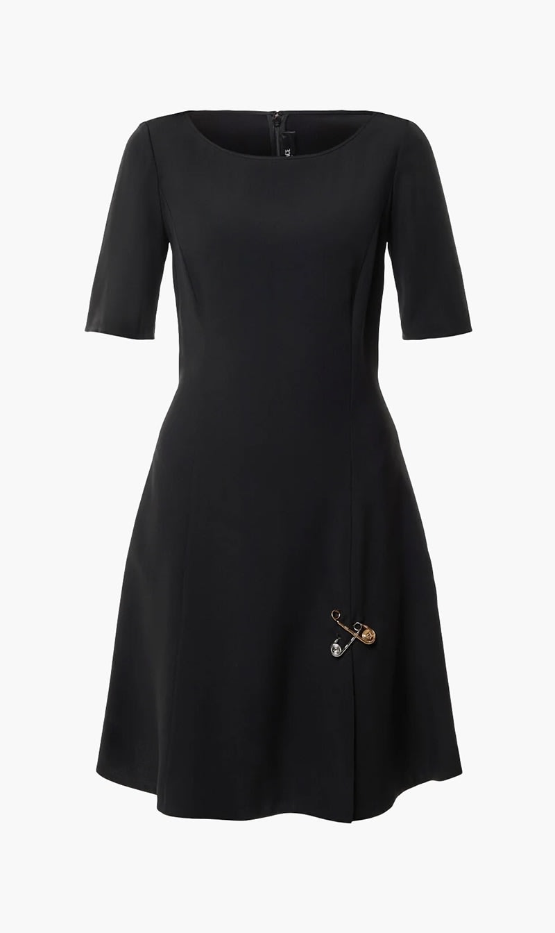 

Versace Black Dress Responsible Matt Enver Satin for Women