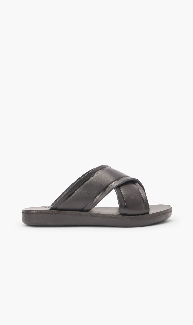 

Ancient Greek Sandals Black Kids Flat Sandal for Girls | The Deal Outlet