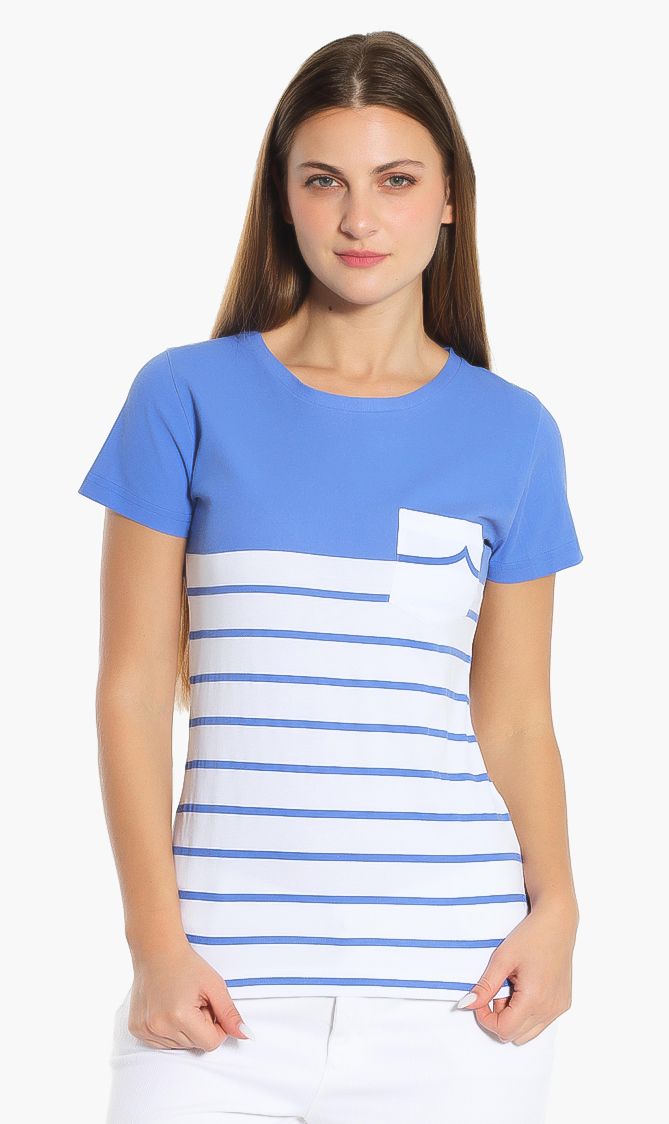 

Cotton Stripes T-shirt, Blue