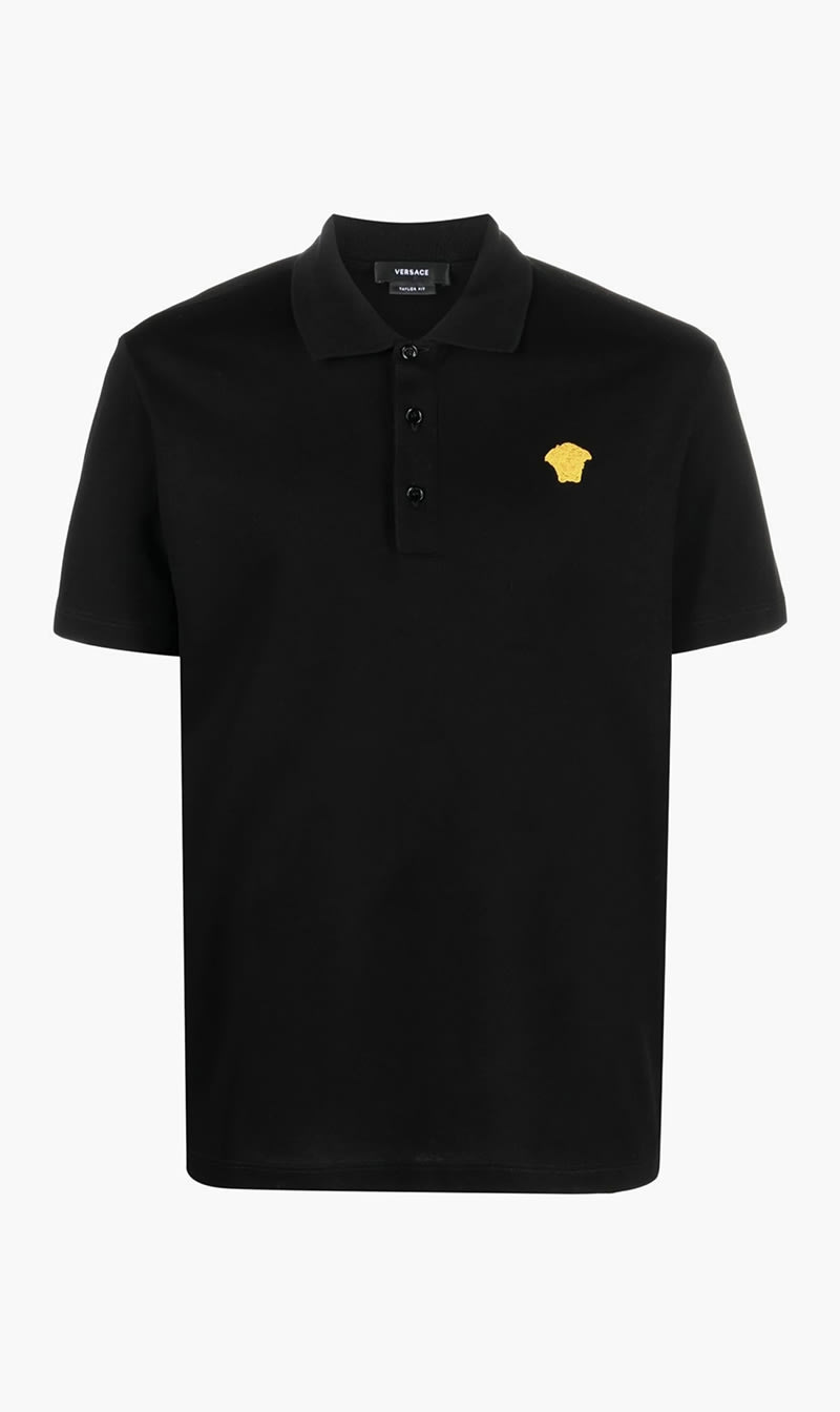 

Versace Black Medusa Embroidered Polo Shirt for Men | The Deal Outlet