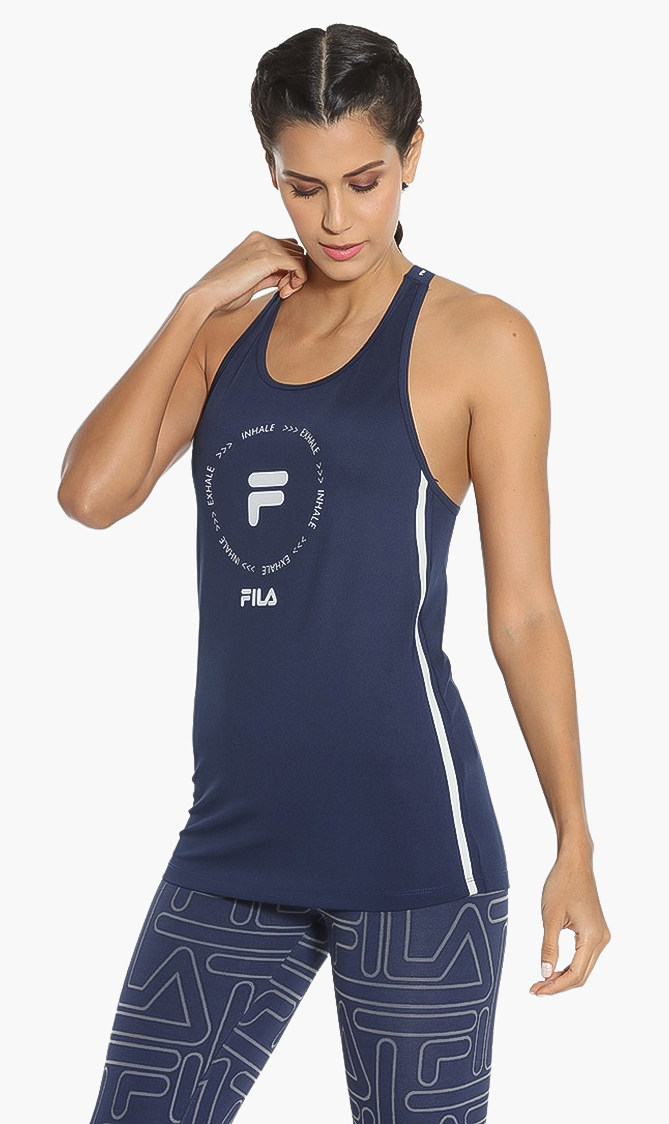 

Leatin Breath Artwork Top, Blue