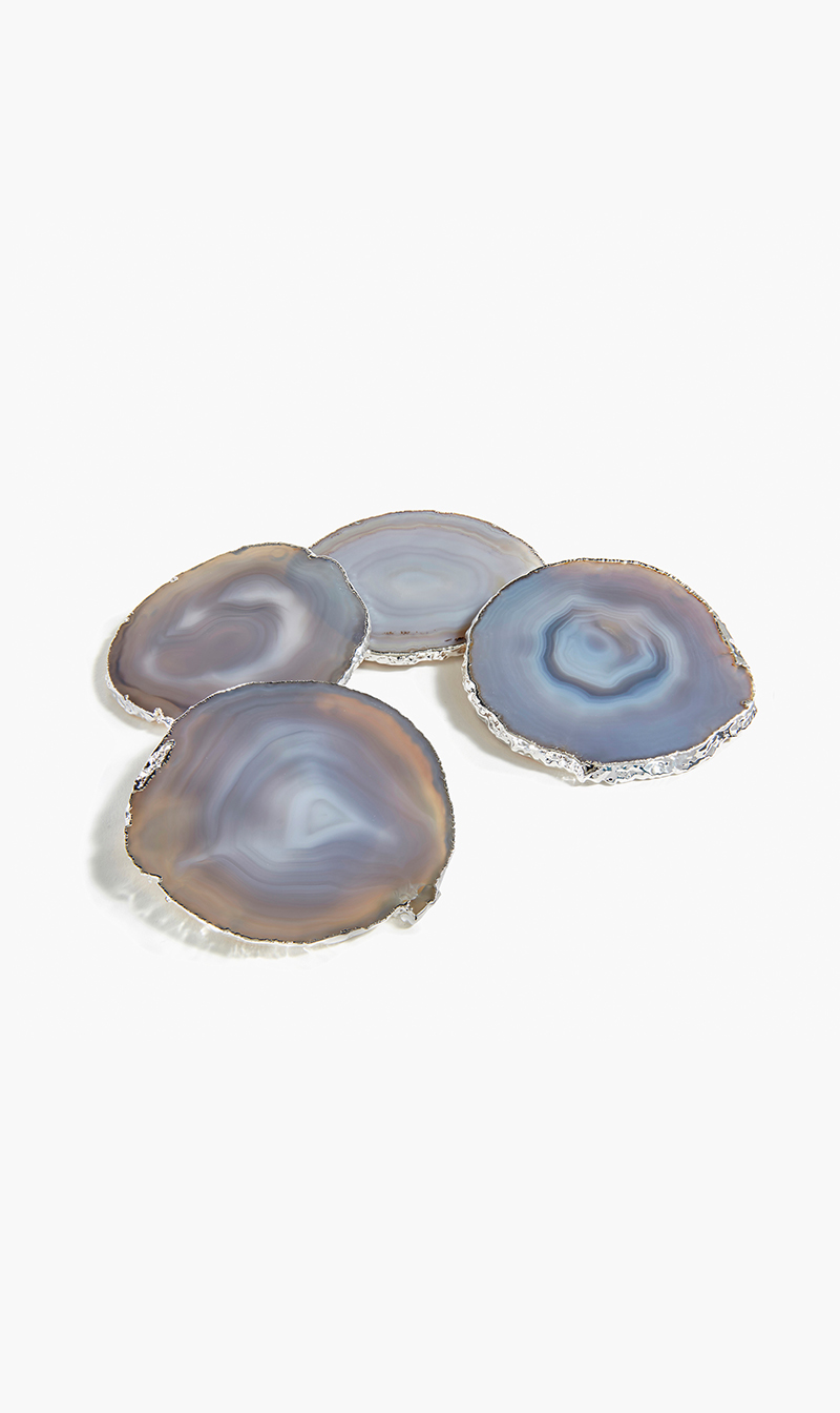 

Anna Lumino Gemstone Coasters Agate And Pure Silver