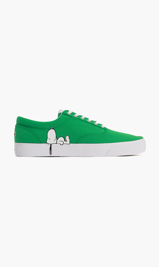 Lacoste Green Jump Serve Lace Lacoste X Peanuts Sneakers for Men | The Deal Outlet