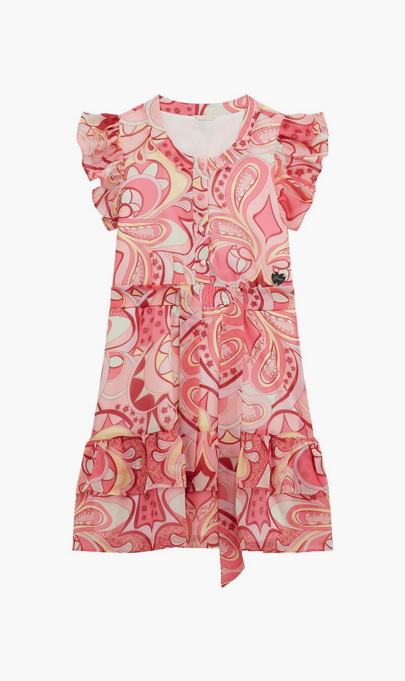 

Guess Pink Chiffon Ss Dress for Girls | The Deal Outlet