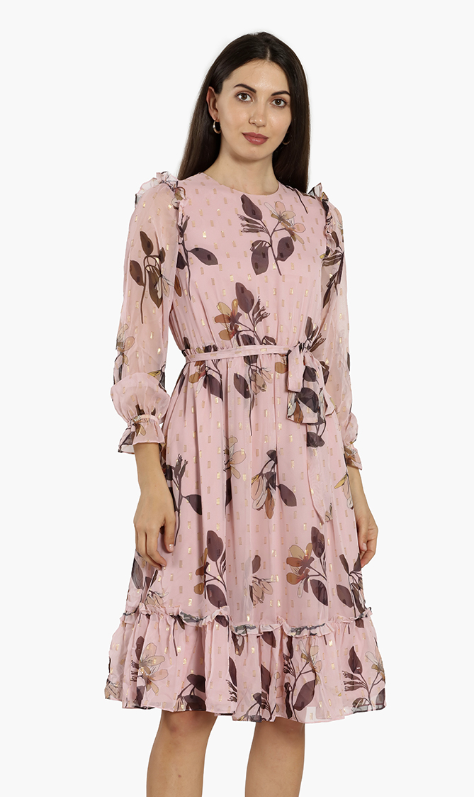 

Ted Baker Elektra Savanna Long Fleck Midi Dress
