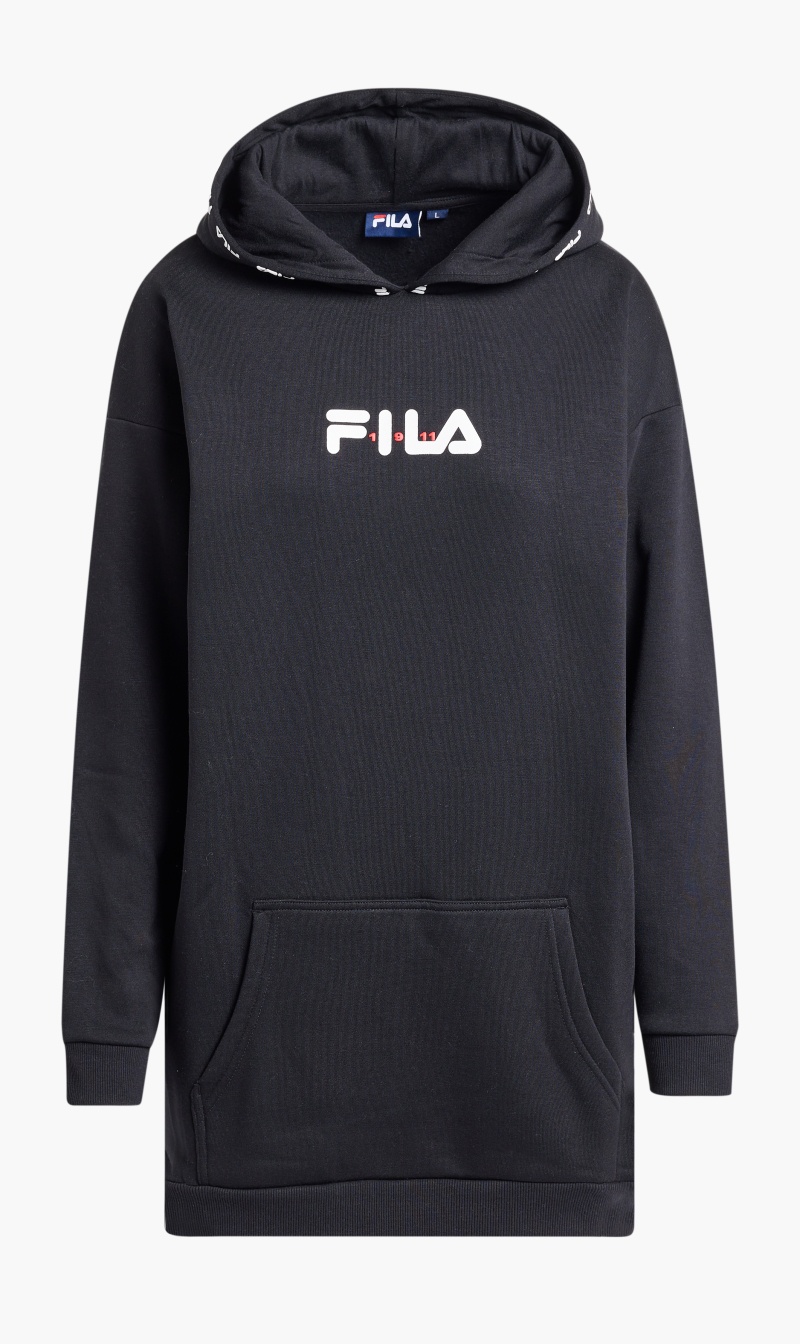 

Fila Black Cleo Hoodie Dress With Logo Detail for Women | The Deal Outlet