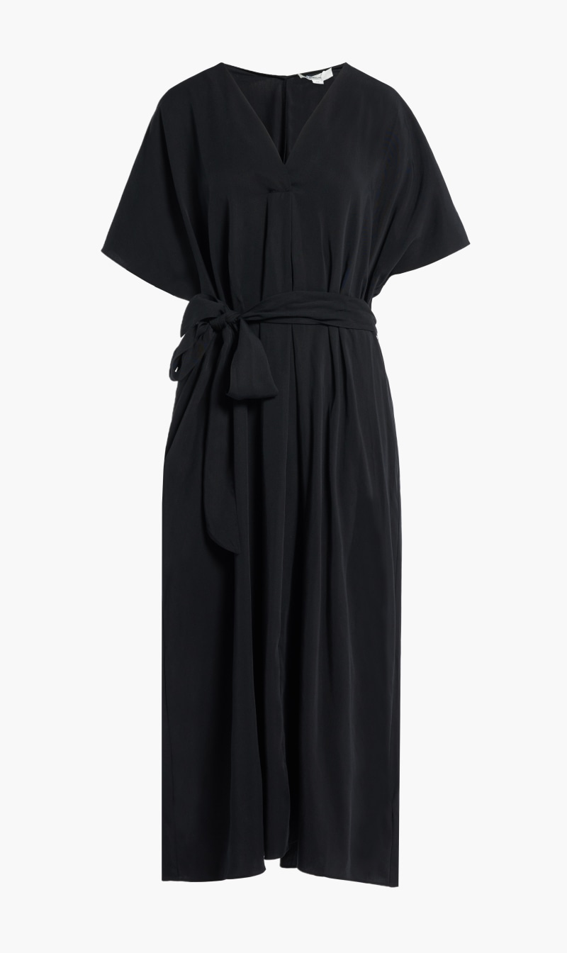 

Vince Black Belted Ss V-nk Dress for Women | The Deal Outlet