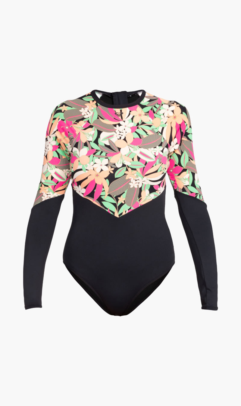Roxy Black Long Sleeve One Piece Swimsuit for Women