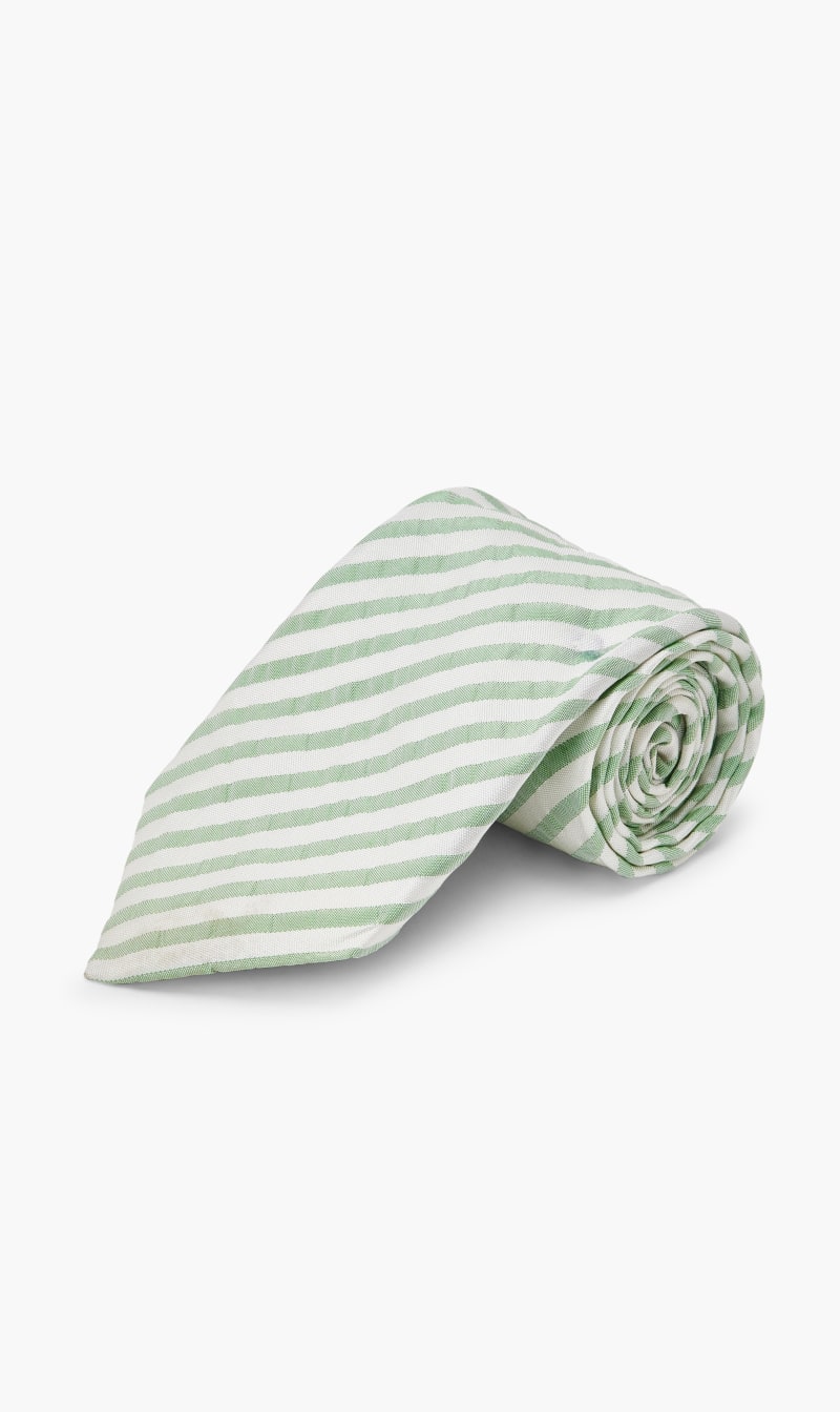 

Hackett London Green Classic Striped Tie for Men | The Deal Outlet