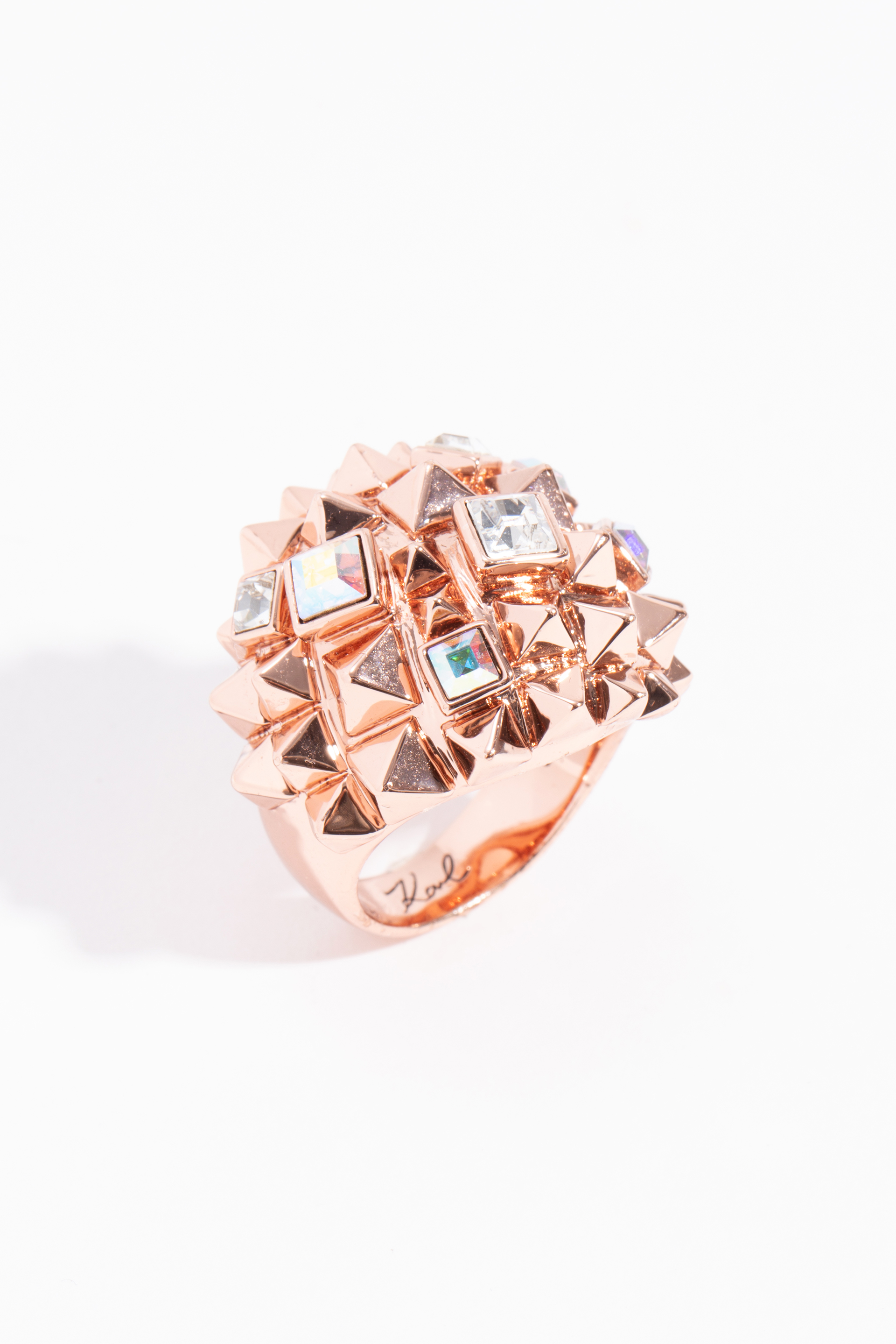 

KARL LAGERFELD Pyramid Cluster Rose Gold Ring, 55 Mm