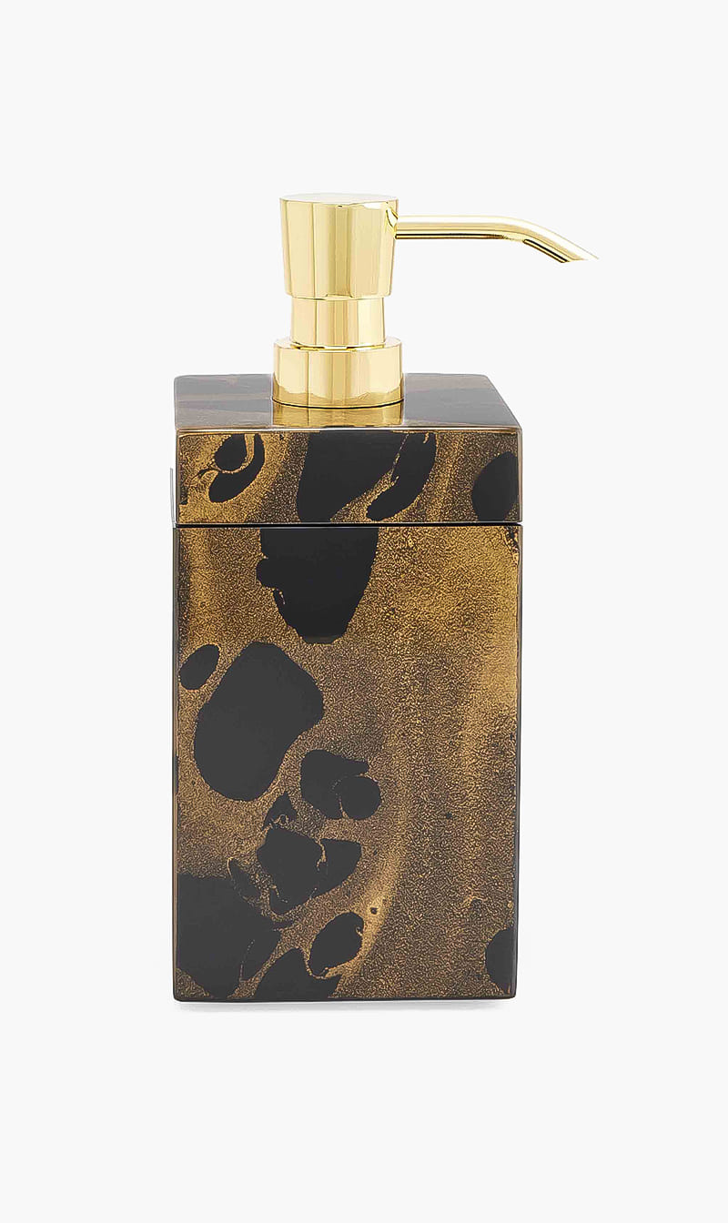 

Pacific Connections Gold Black Gold Marble Lacquer Soap Dispenser | The Deal Outlet