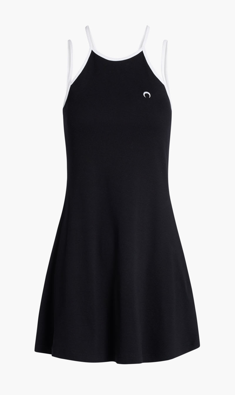 

Marine Serre Black Organic Cotton Tennis Court Dress for Women | The Deal Outlet