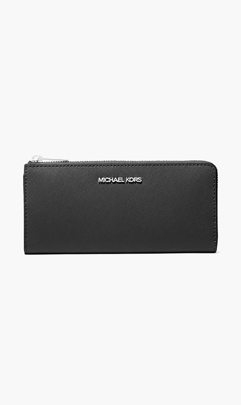 

Michael Kors Black Saffiano Leather Quarter Zip Wallet for Women