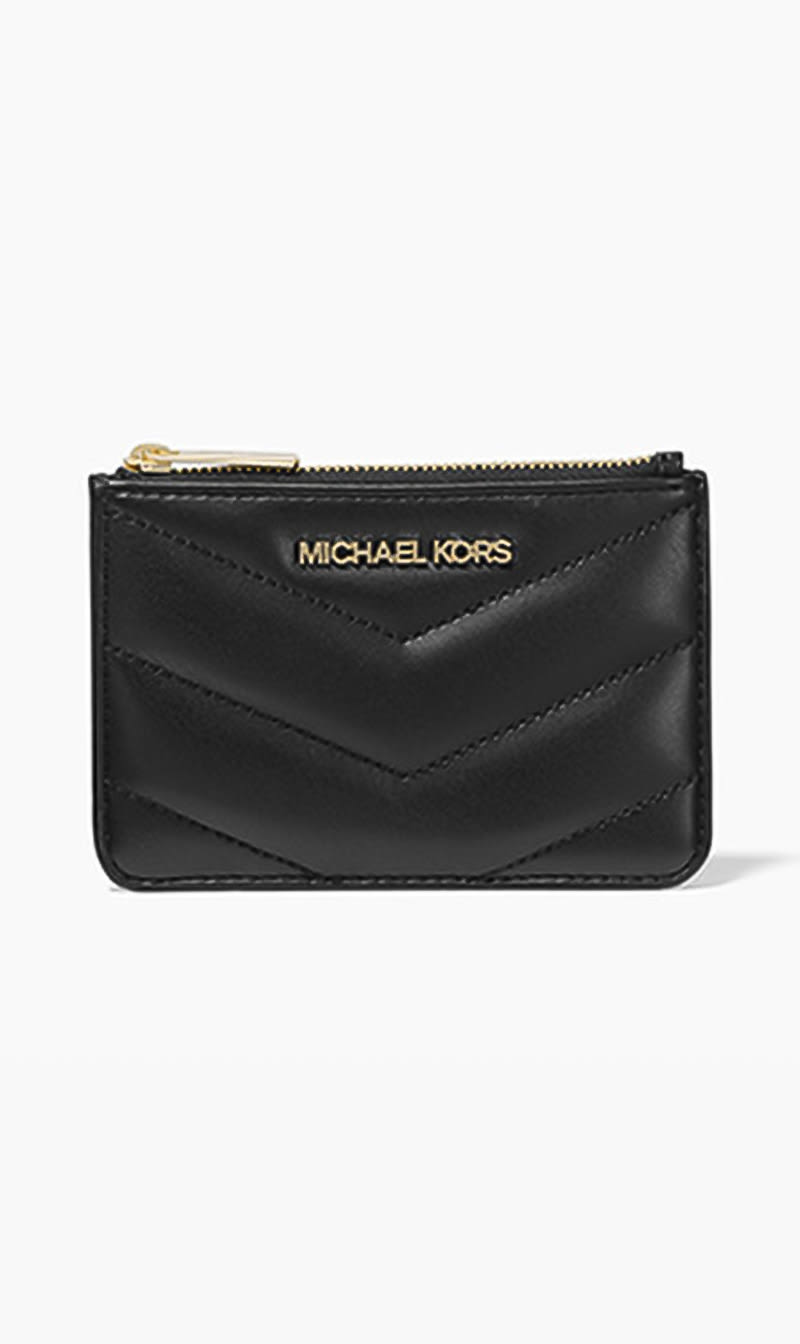 

Michael Kors Black Jet Set Travel Small Quilted Coin Pouch for Women | The Deal Outlet
