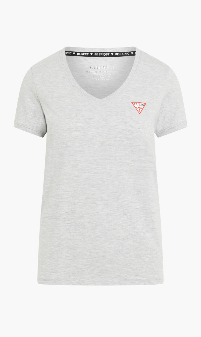 

Guess Grey V Neck Mini Triangle T-shirt for Women | The Deal Outlet