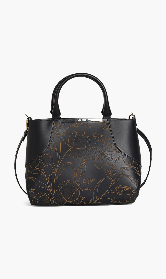 

RIPANI Floral Print Leather Handbag