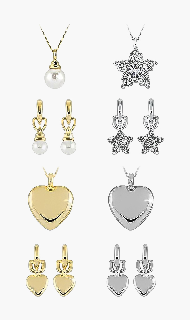 

Time Design Heart Pearl Pendant And Earrings Set