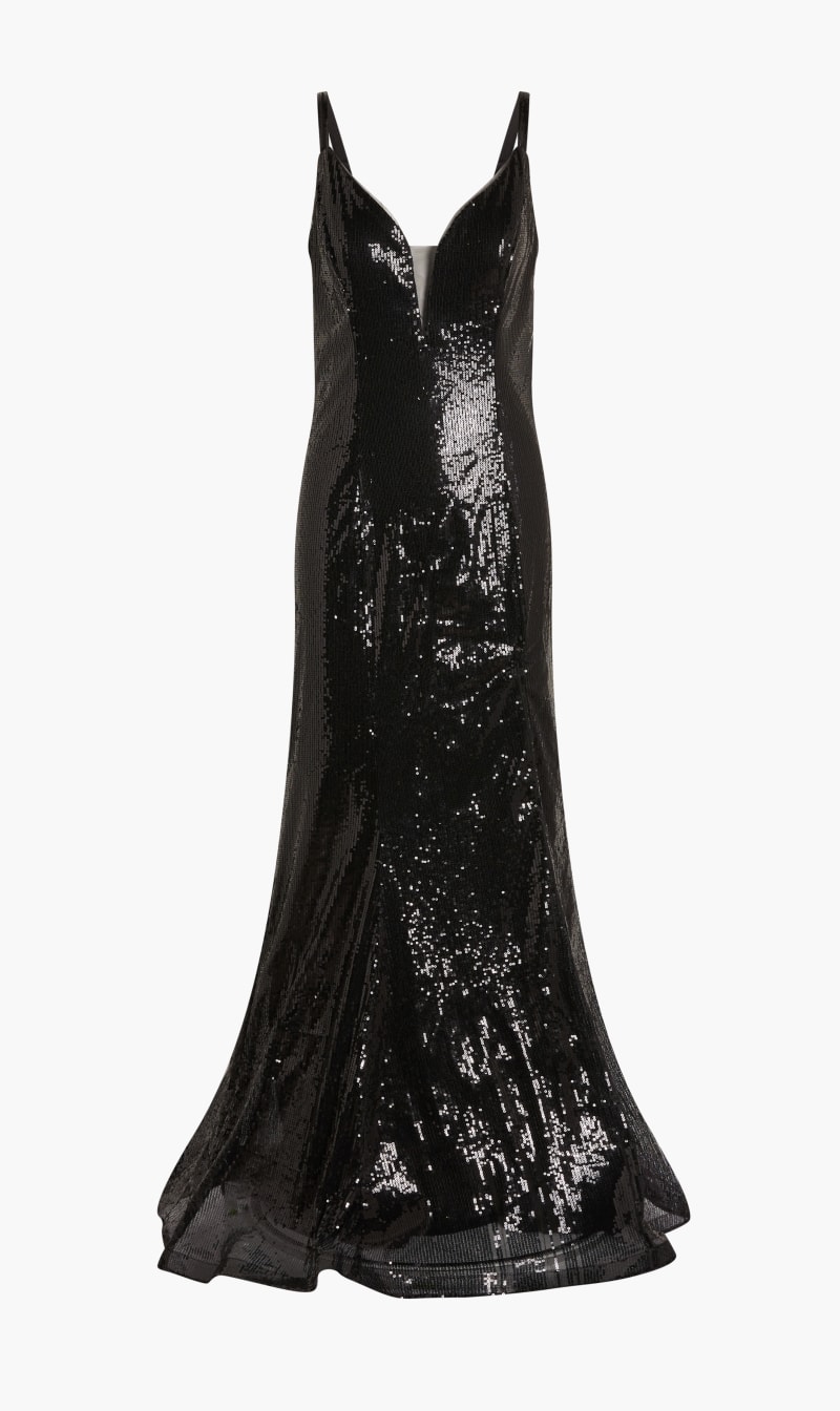 

Scuba Sequin Gown, Black