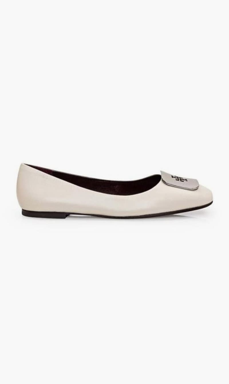 

Tory Burch Beige Georgia Ballet Flats for Women | The Deal Outlet