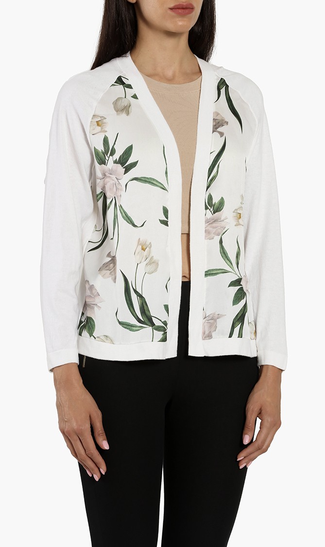 

Ted Baker Tayaa Elderflower Woven Front Wrap Cardigan