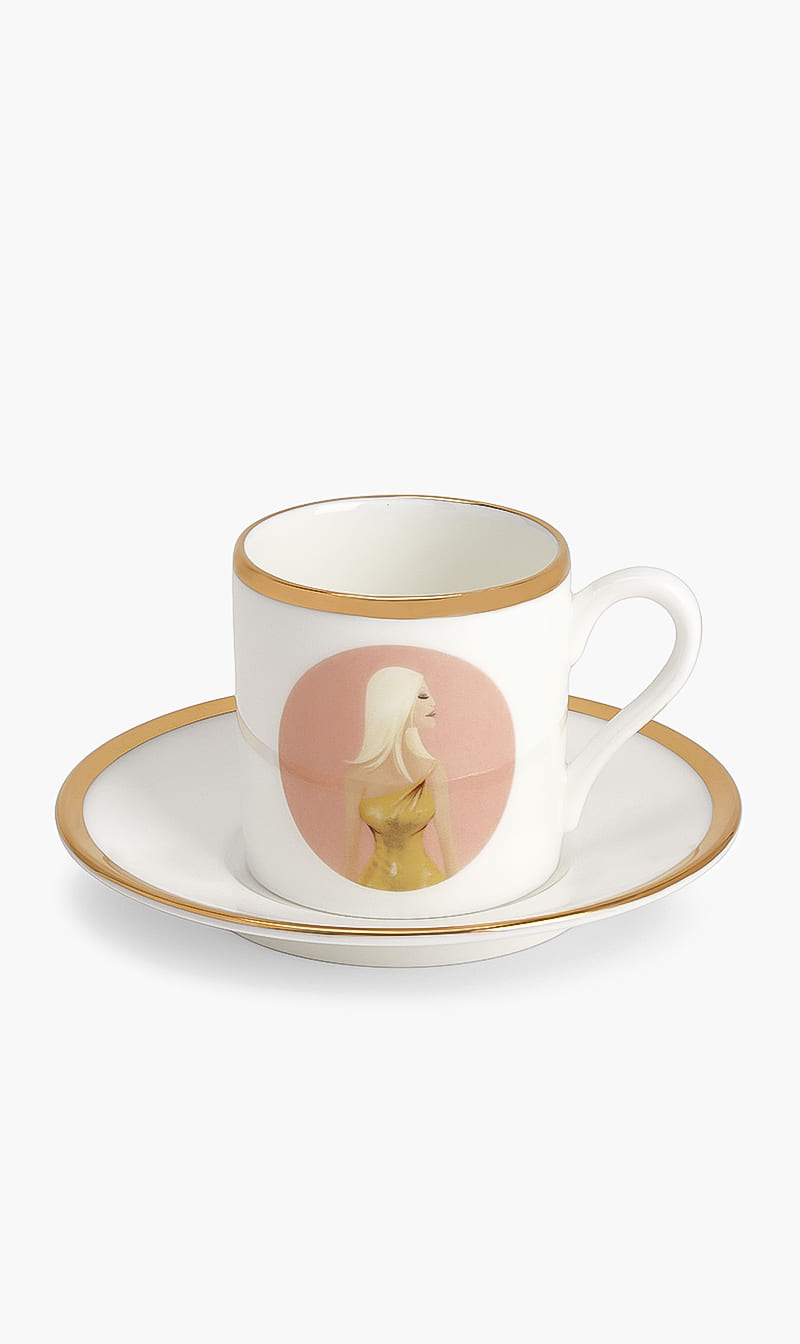 

Who Icons White Donatella Espresso Cup & Saucer | The Deal Outlet