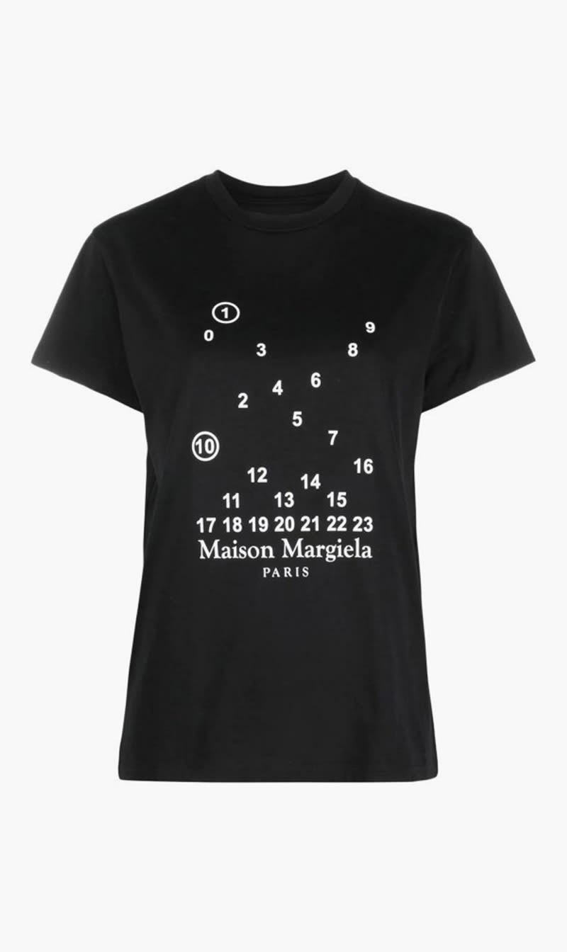 

Maison Margiela Black Logo Printed T Shirt | The Deal Outlet
