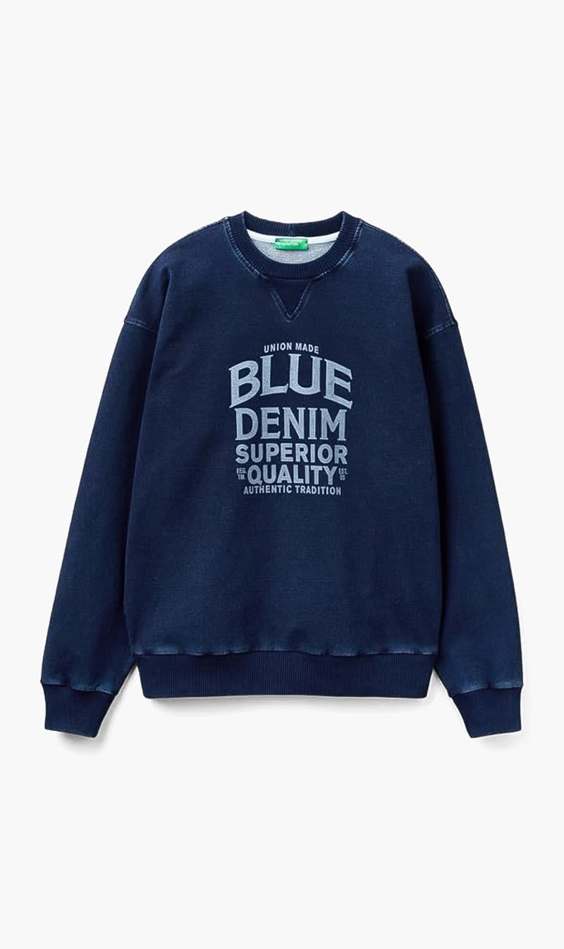 United Colors Of Benetton Blue Jersey Hoodie for Men