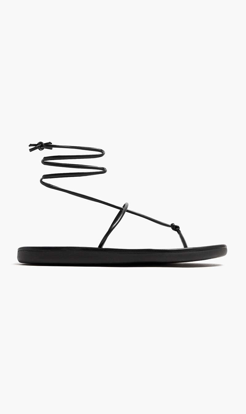 

Ancient Greek Sandals Black Chordi Flip Flop Sandals for Women | The Deal Outlet