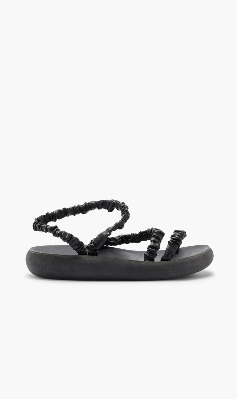 

Ancient Greek Sandals Black Scrunchie Eleftheria for Women | The Deal Outlet